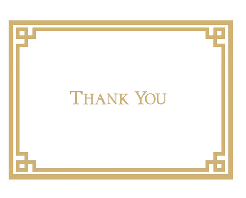 Caspari Rive Gauche Gold And White Foil Thank You Notes