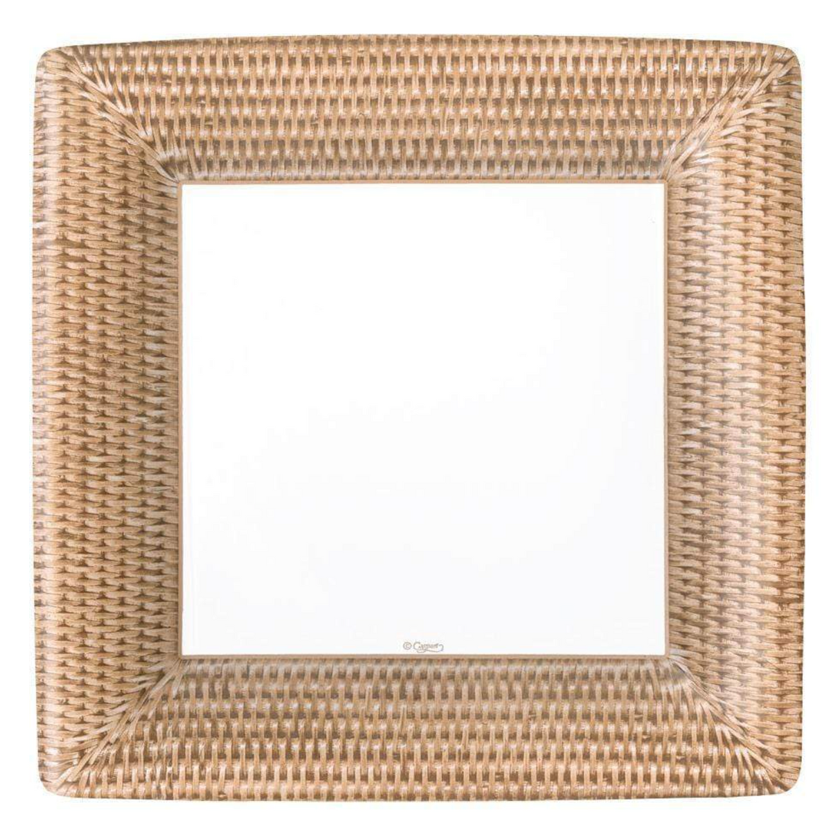 Caspari square rattan paper dinner plates