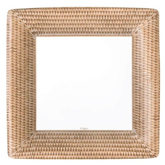 Caspari Square Rattan Dinner Plates