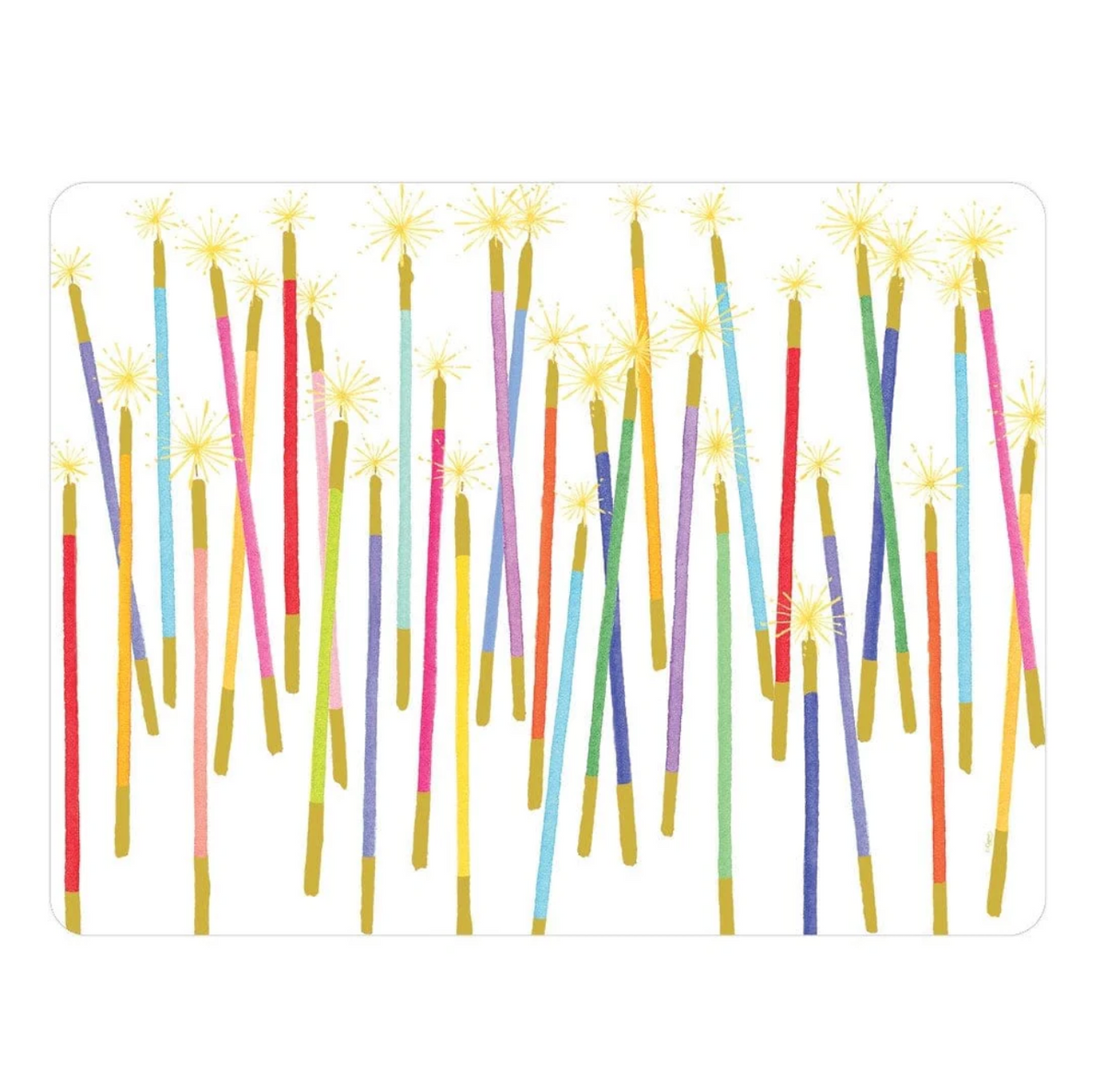 Caspari Candles rectangular paper placemats