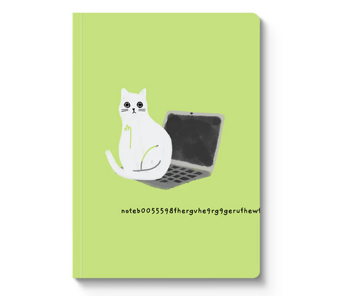 Laptop Cat Paperback Notebook