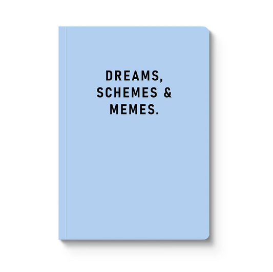 Dreams, Schemes & Memes A5 Paperback Notebook