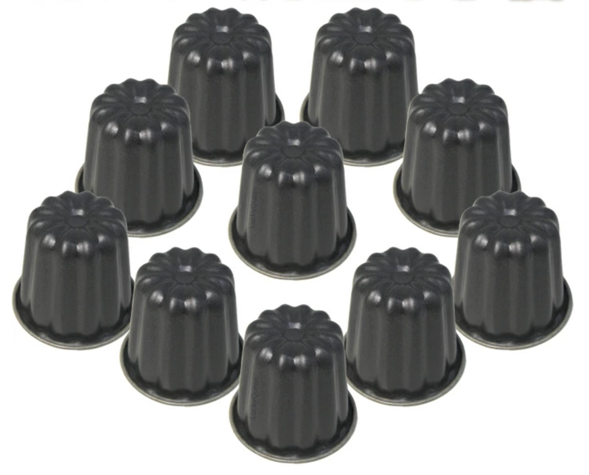 QueenRose black canelé baking mold 10-piece set, view 4