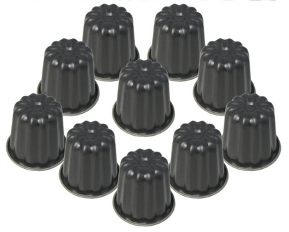 QueenRose black canelé baking mold 10-piece set, view 4