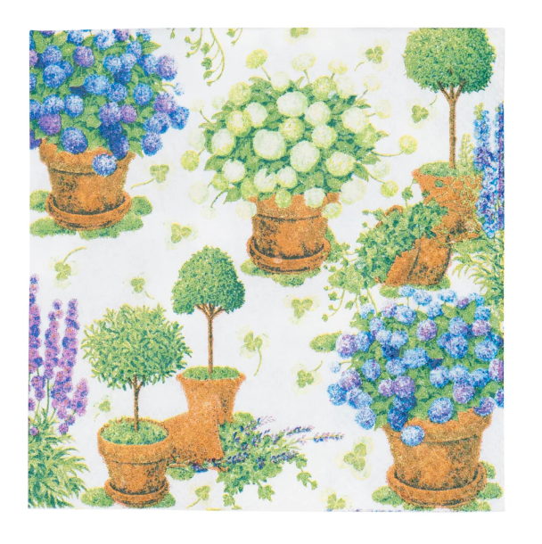 Caspari Potted Hydrangeas Napkins