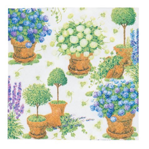 Caspari Potted Hydrangeas Napkins