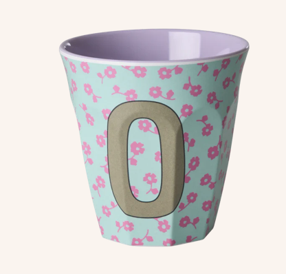 Rice Melamine Alphabet Cup with Flowers - 250ml