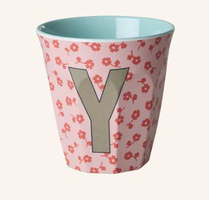 Rice Melamine Alphabet Cup with Flowers - 250ml