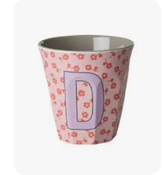 Rice Melamine Alphabet Cup with Flowers - 250ml