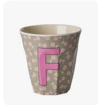 Rice Melamine Alphabet Cup with Flowers - 250ml