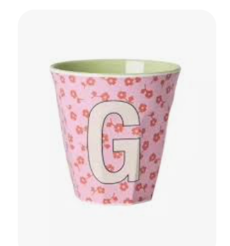 Rice Melamine Alphabet Cup with Flowers - 250ml