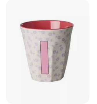 Rice Melamine Alphabet Cup with Flowers - 250ml