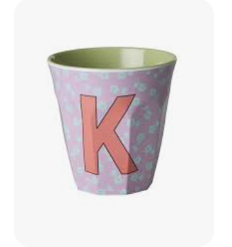 Rice Melamine Alphabet Cup with Flowers - 250ml