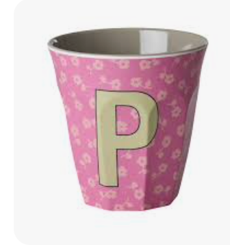 Rice Melamine Alphabet Cup with Flowers - 250ml