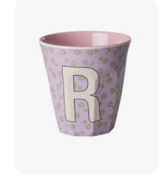 Rice Melamine Alphabet Cup with Flowers - 250ml