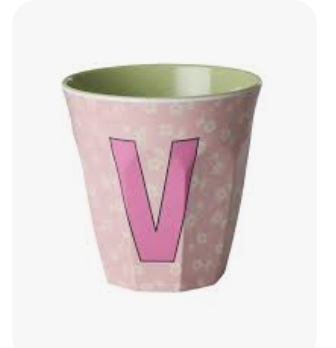 Rice Melamine Alphabet Cup with Flowers - 250ml