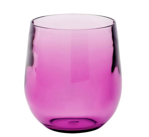 Caspari Acrylic Tumbler Glass in Crystal - 12oz