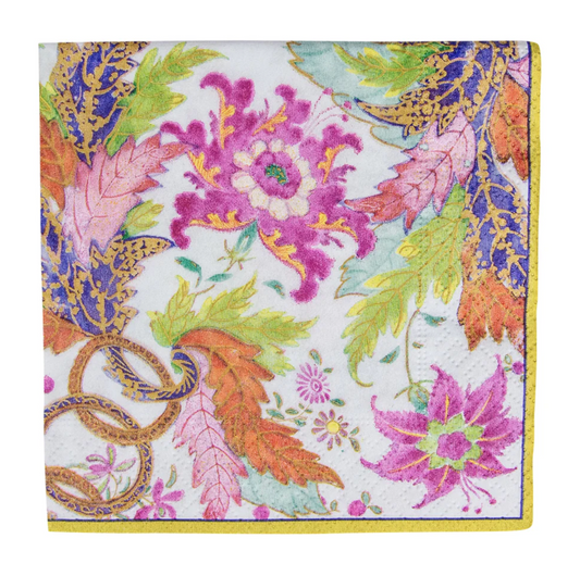 Caspari Tobacco Leaf Ivory Napkin