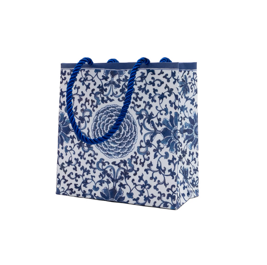 Caspari Indigo Garden Blue/White Gift Bag