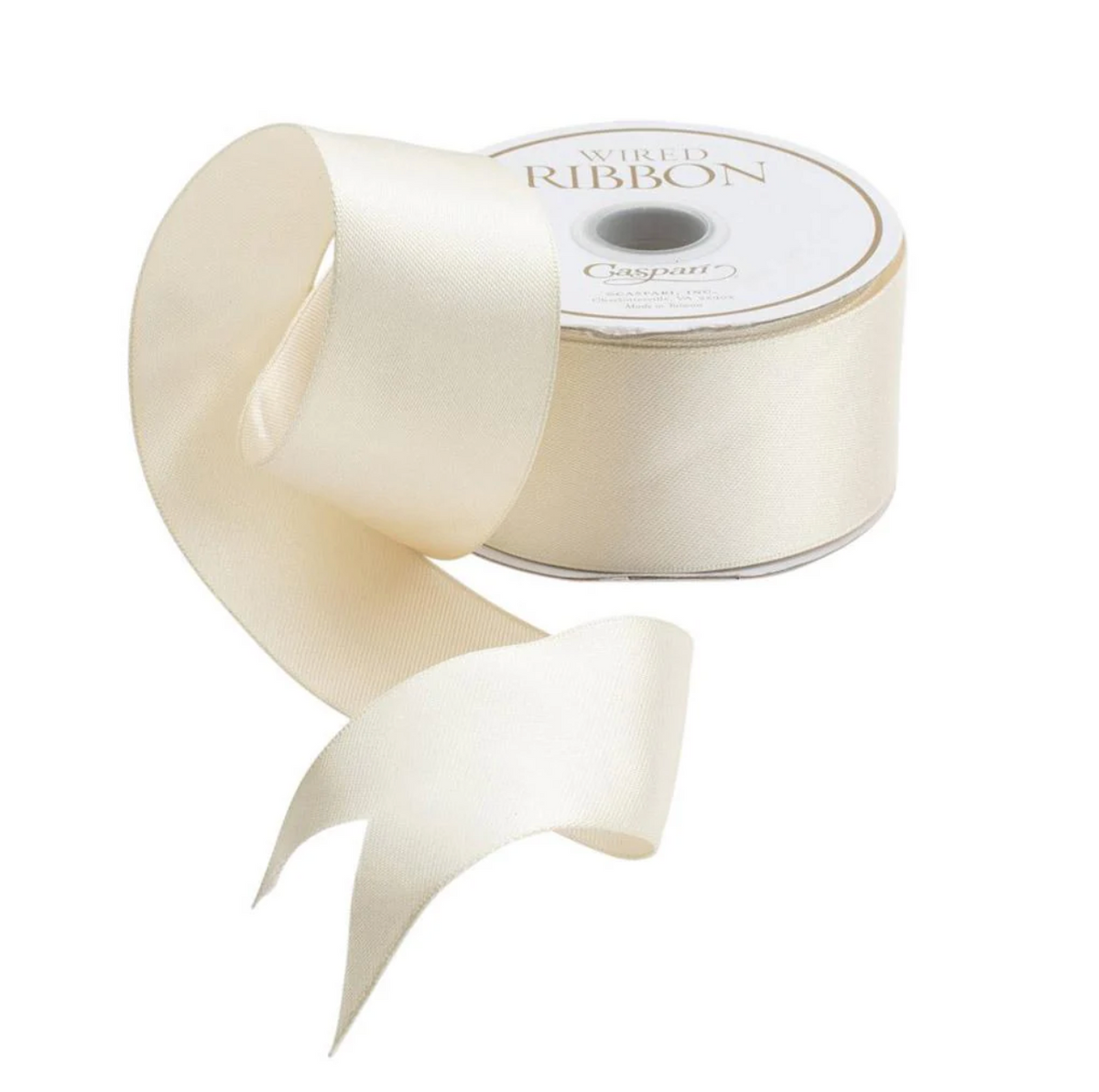 Caspari satin wired ribbon, 8.2 metre spool