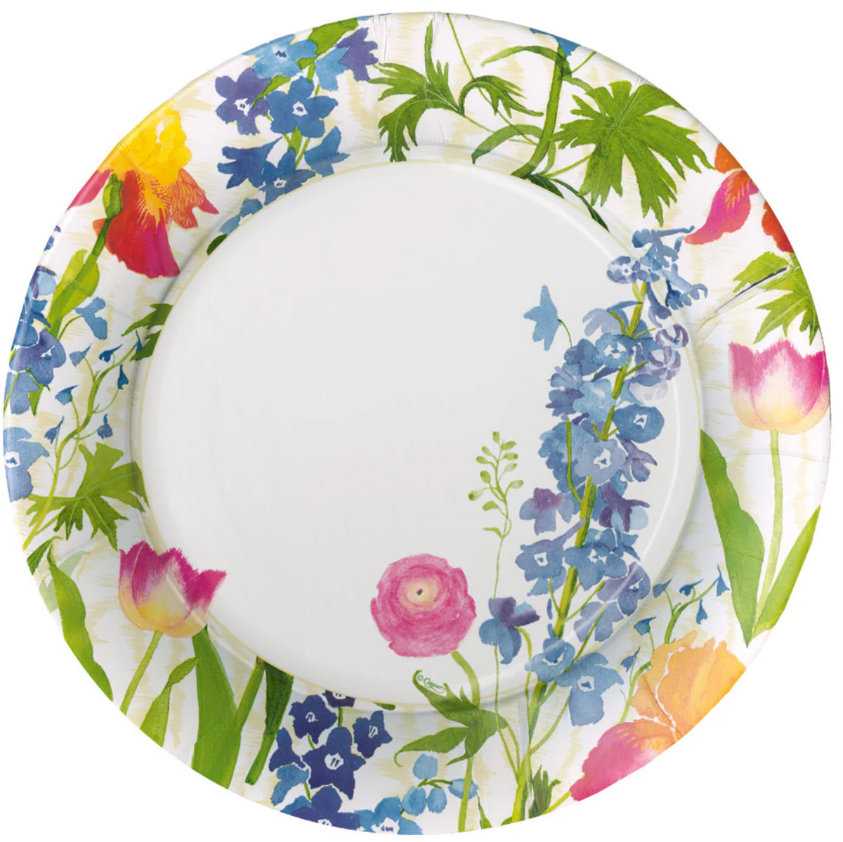 Caspari round paper dinner plates, view 3