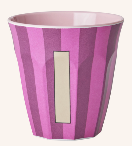 Rice Melamine Cup 250ml - Girl Stripes Alphabet
