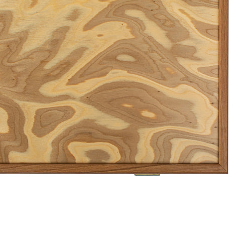 Manopoulos - Handcrafted Olive Burl Backgammon Set with Olive Wood Checkers 38x20cm