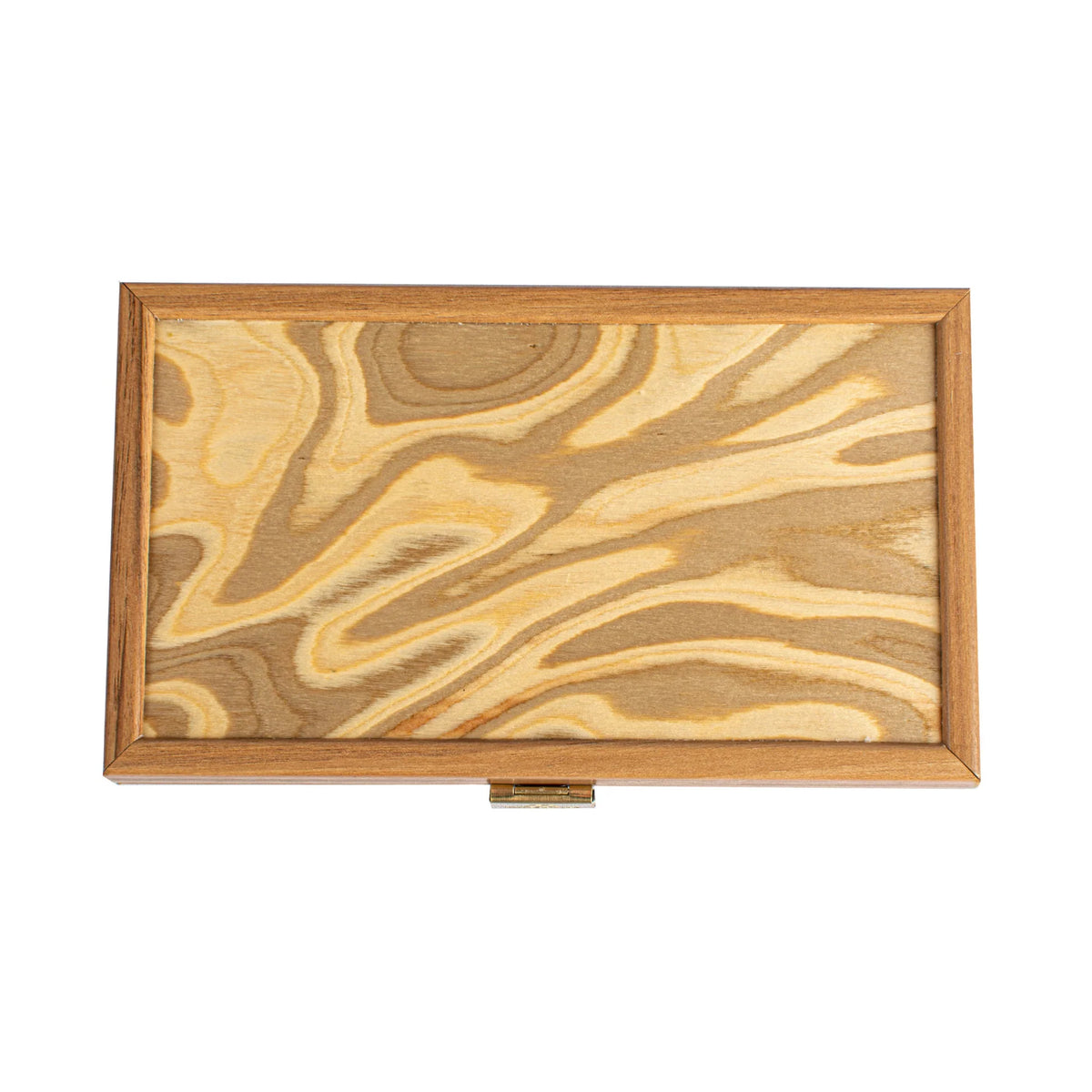 Manopoulos Handcrafted Olive Burl Backgammon Set with Oak Wood Checkers