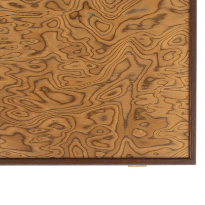 Manopoulos - Handcrafted Walnut Burl Backgammon Set 20x12cm