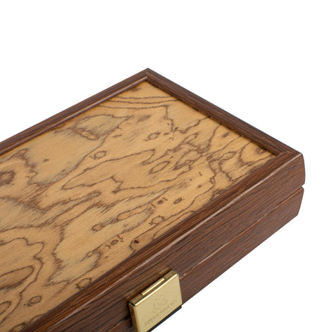 Manopoulos - Handcrafted Walnut Burl Backgammon Set 20x12cm