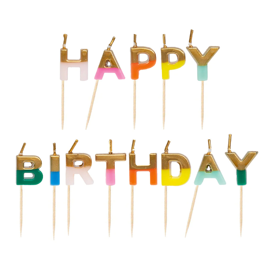 TLS25 - Happy Birthday Candles Rainbow Letters
