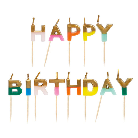 TLS25 - Happy Birthday Candles Rainbow Letters