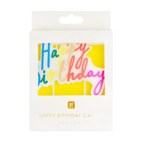Rainbow Happy Birthday Candle