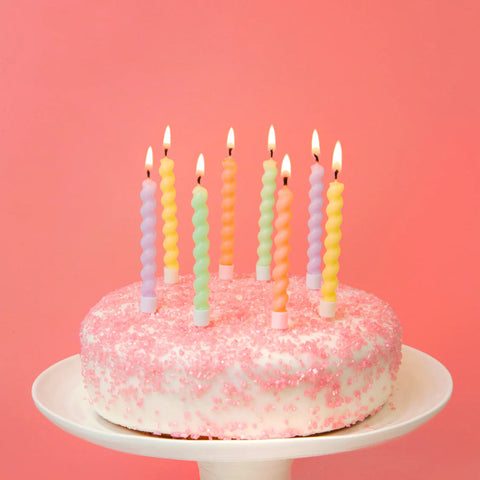 Pastel Twirly Birthday Candles