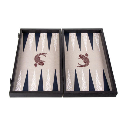 Manopoulos - Handcrafted Japanese Koi Fish Backgammon Set 48x26cm