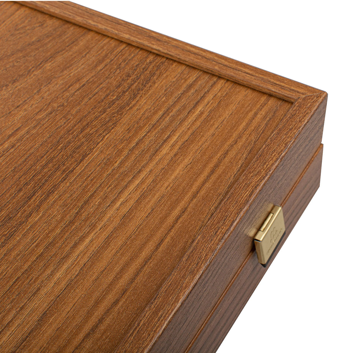 Manopoulos - Handcrafted Walnut Replica Wood Backgammon Set with Black & Oak Points with Side Racks 20x12cm