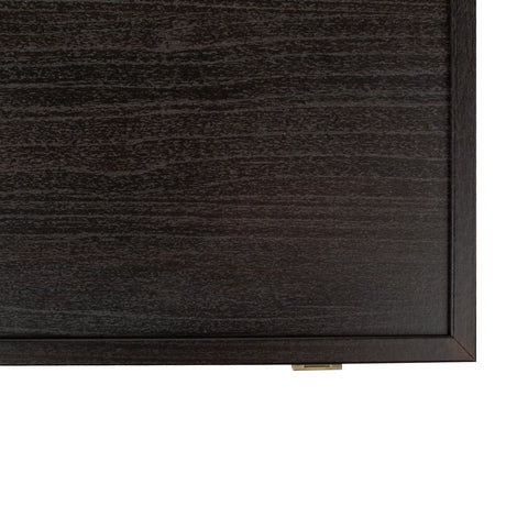 Manopoulos - Handcrafted Wenge Replica Wood Backgammon Set with Walnut & Oak Points with Side Racks 20x12cm