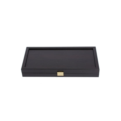 Manopoulos - Handcrafted Wenge Replica Wood Backgammon Set with Walnut & Oak Points with Side Racks 20x12cm