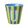 Rice Melamine Cup 250ml - Boy Stripes Alphabet