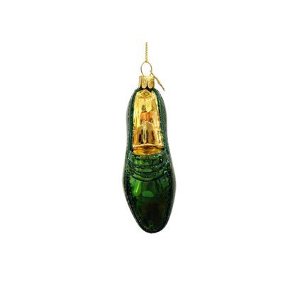 Christmas Tree Hanging Ornament Glass Night Green Loafer - 12cm