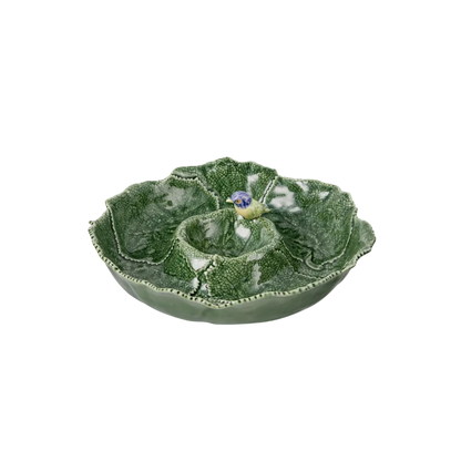 Bordallo Pinheiro Cineraria Leaf Blue Bird Appetizer Plate 36cm