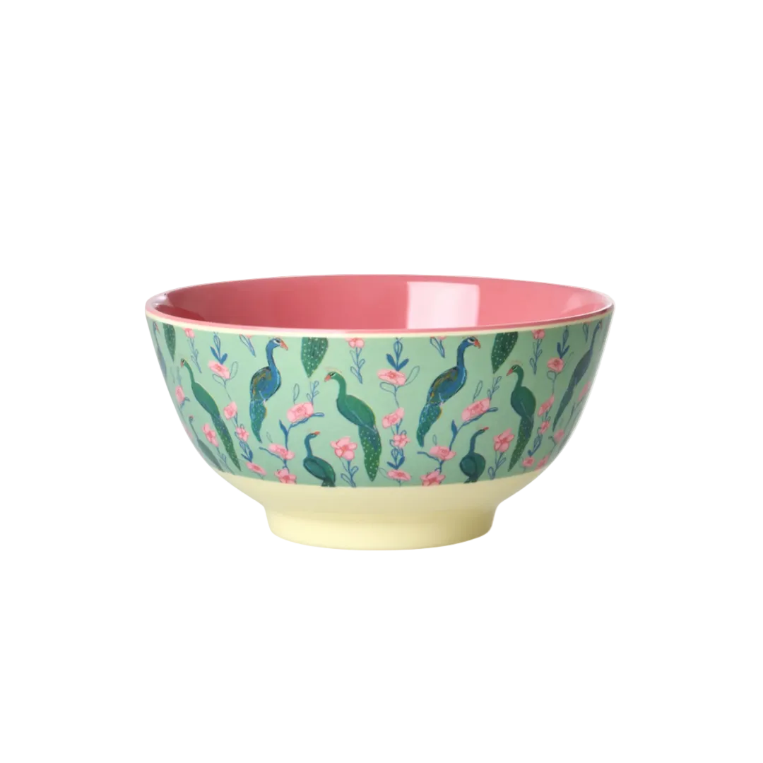 Rice Peacock Power melamine bowl