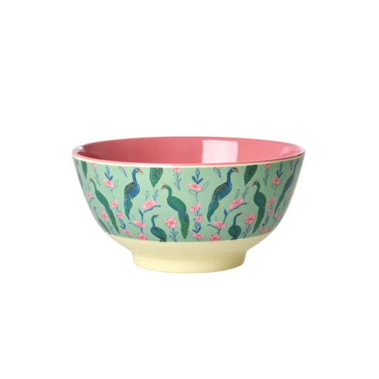 Rice Peacock Power Melamine Bowl