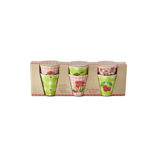 Rice Melamine Set of 6 Espresso Cups - 80ml