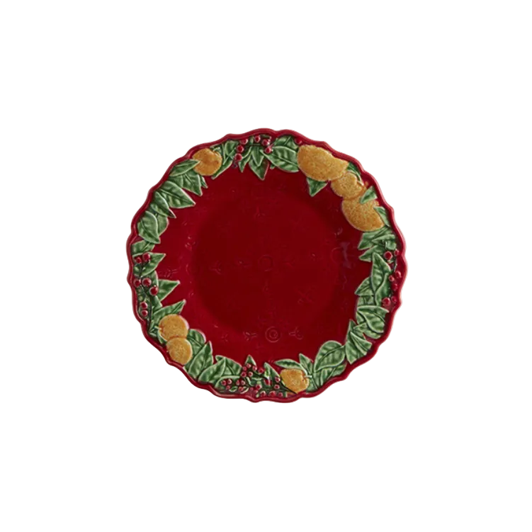 Bordallo Pinheiro Christmas Garland dessert plate, 22 cm