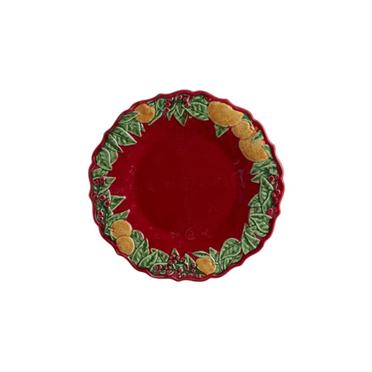 Bordallo Pinheiro Christmas Garland dessert plate, 22 cm