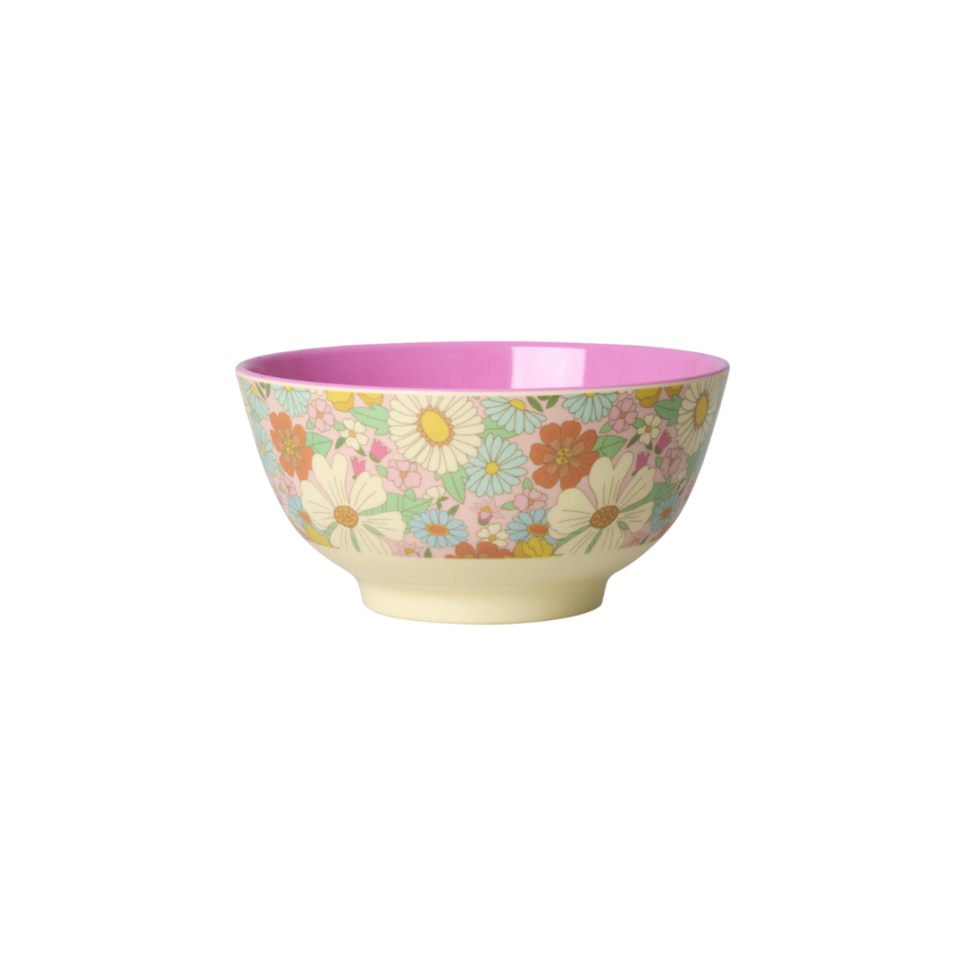 Rice Melamine Flower Power Bowl