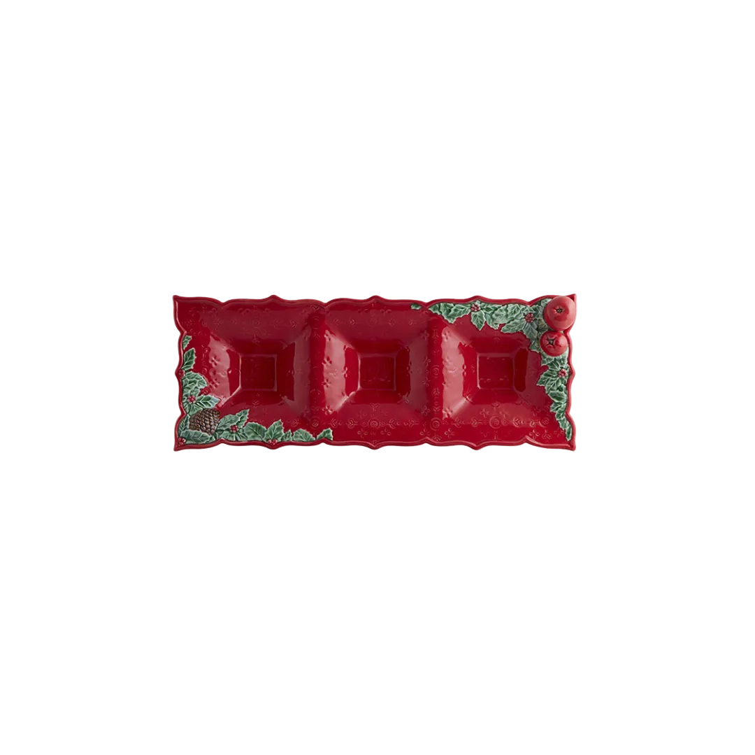 Bordallo Pinheiro Christmas Garland Appetizers Tray