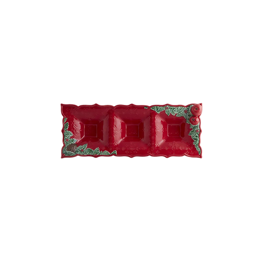 Bordallo Pinheiro Christmas Garland Appetizers Tray
