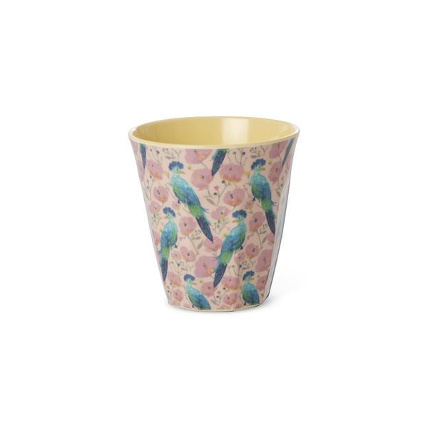 Rice Melamine Cup With Exotic Bird Print